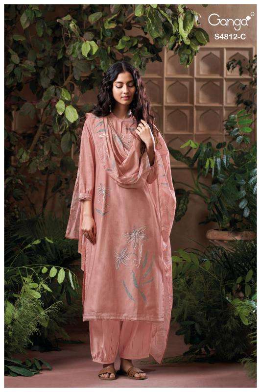 Ganga gunjika 4812 wholesale dress material market in surat