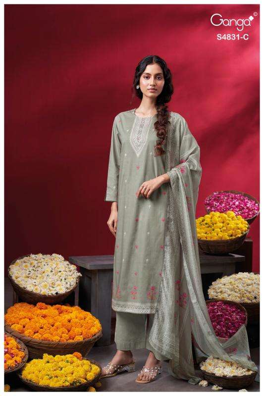 Ganga iramika 4831 ladies dress material wholesale market in surat