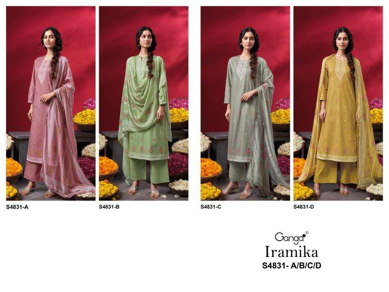 Ganga iramika 4831 ladies dress material wholesale market in surat