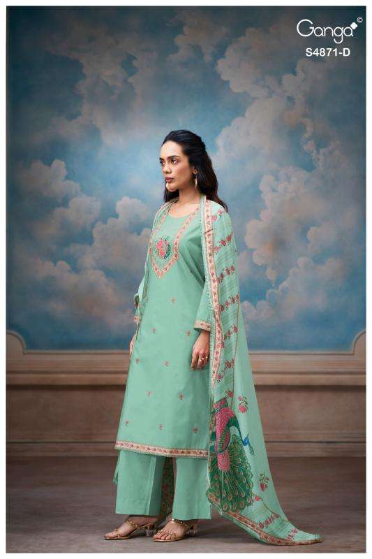 Ganga pranati 4871 wholesale dress material market in ahmedabad with price