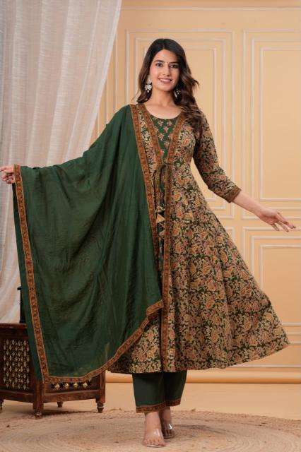 Jaipuri anarkali 3pcs best wholesale kurti market in india