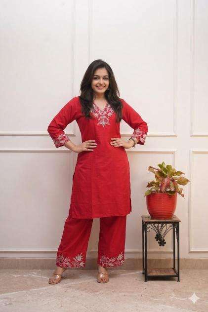 Janni cotton red wholesale indian kurti
