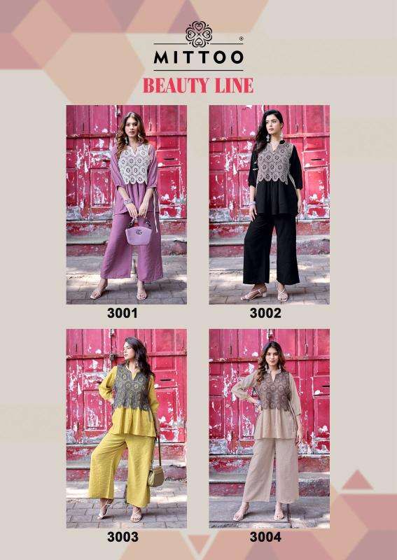 Mittoo beauty line coord set wholesale kurtis online india