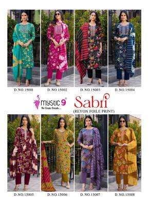 Mystic9 sabri vol 15 wholesale kurti set india