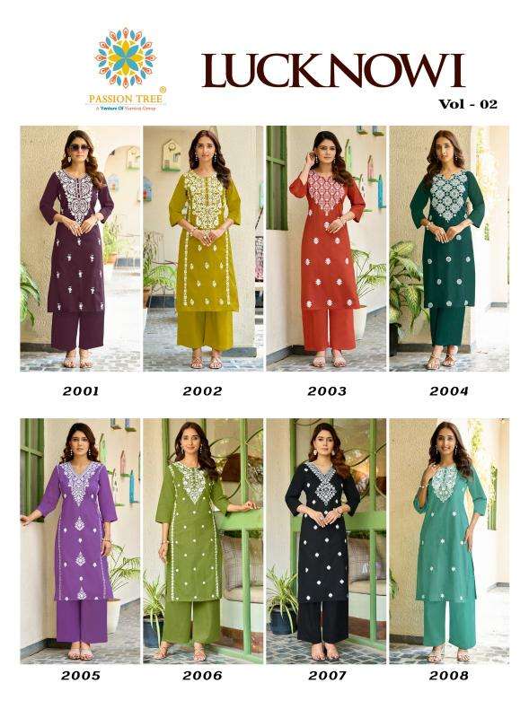 Passion tree lucknowi vol-2 kurtis wholesaler surat gujarat