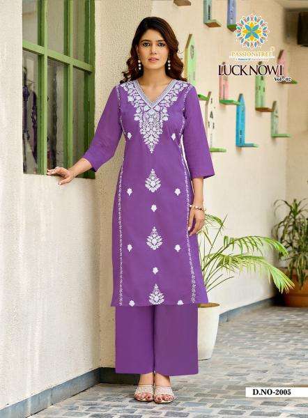 Passion tree lucknowi vol-2 kurtis wholesaler surat gujarat