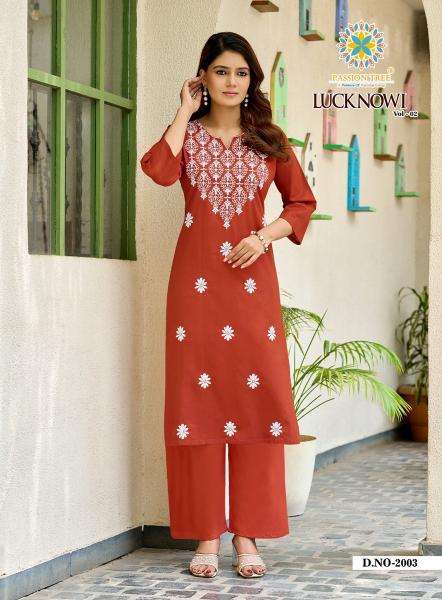Passion tree lucknowi vol-2 kurtis wholesaler surat gujarat