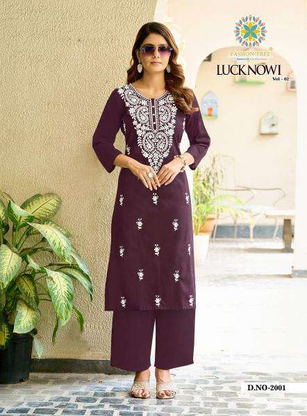 Passion tree lucknowi vol-2 kurtis wholesaler surat gujarat