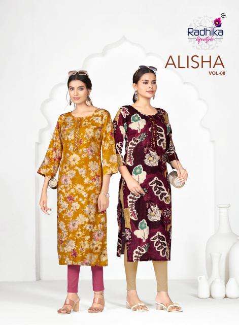 Radhika lifestyle alisha vol 8 wholesale kurti shop near me