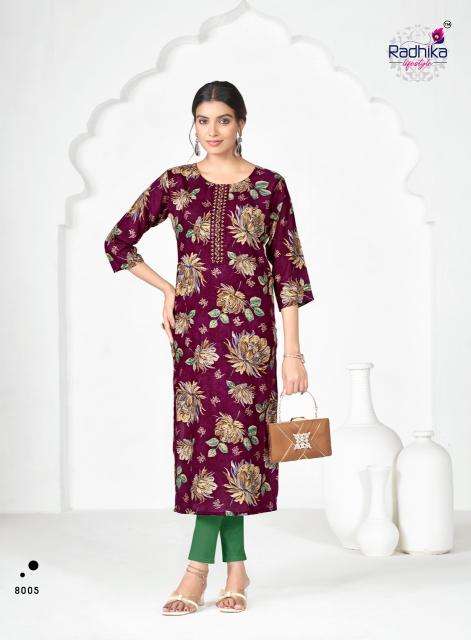 Radhika lifestyle alisha vol 8 wholesale kurti shop near me