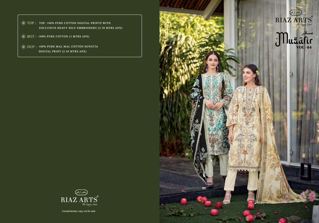 Riaz arts musafir vol-44 wholesale dress material market in surat