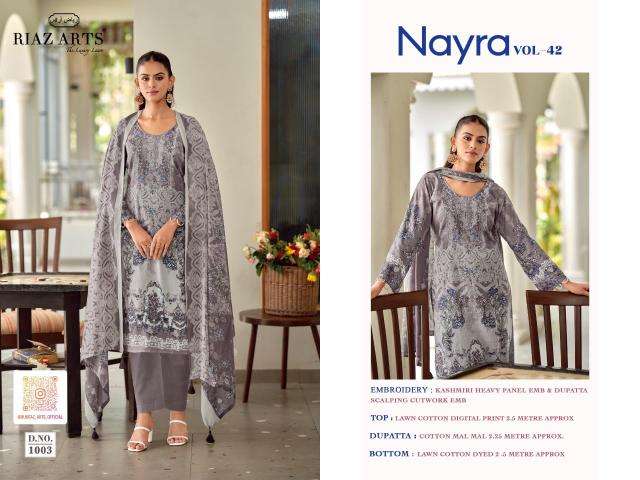 Riaz arts nayra vol-42 wholesale dress matirial market in surat