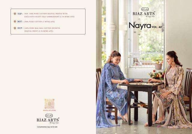 Riaz arts nayra vol-42 wholesale dress matirial market in surat