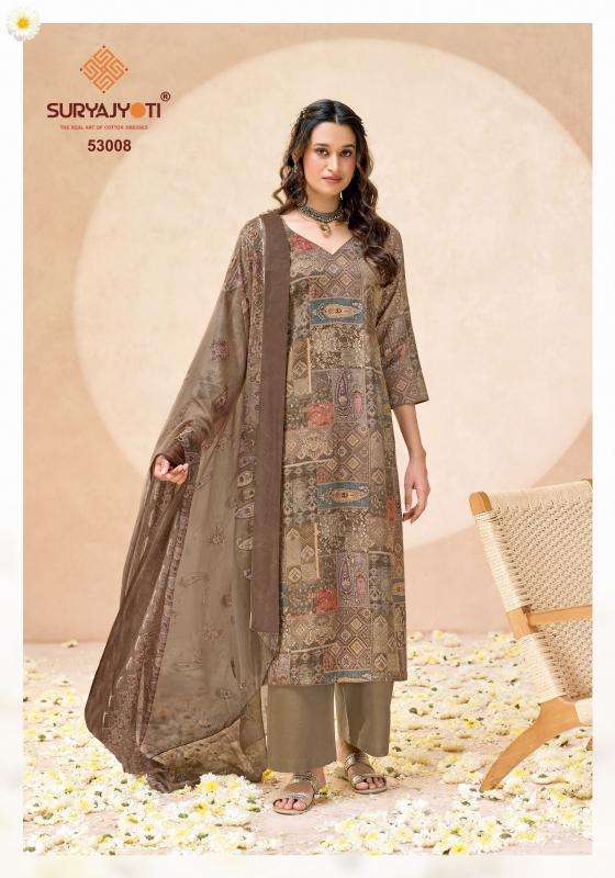 Suryajyoti naisha vol 53 wholesale dress material market in ahmedabad with price