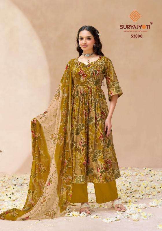 Suryajyoti naisha vol 53 wholesale dress material market in ahmedabad with price