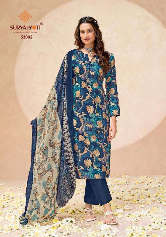 Suryajyoti naisha vol 53 wholesale dress material market in ahmedabad with price