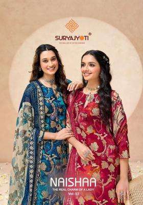 Suryajyoti naisha vol 53 wholesale dress material market in ahmedabad with price