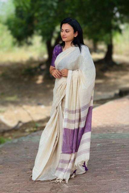Vastrangan soft linen wholesale indian saree