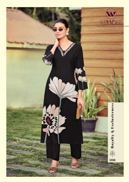 Woodee harmeen surat kurti wholesale market 2023