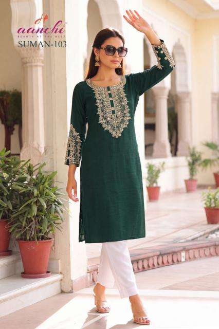 Aanchi suman Designer kurtis for wholesale