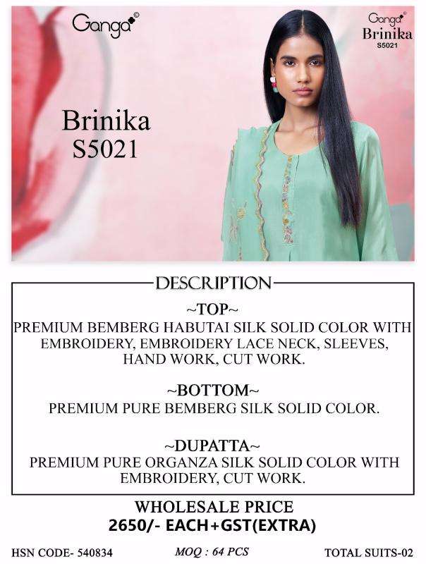 Ganga brinika 5021 Bulk dress materials in Bhavnagar