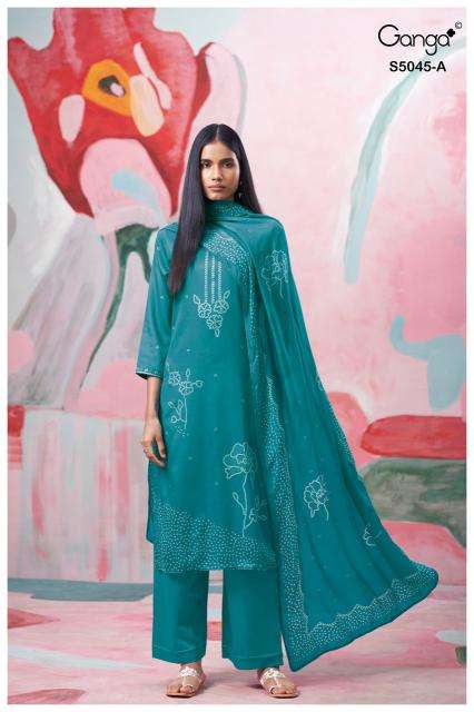 Ganga cressa 5045  Dress material wholesale market in Gujarat