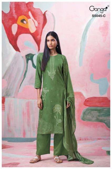 Ganga cressa 5045  Dress material wholesale market in Gujarat
