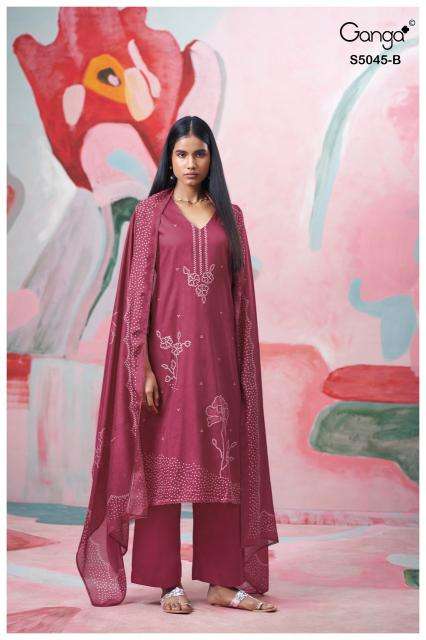 Ganga cressa 5045  Dress material wholesale market in Gujarat