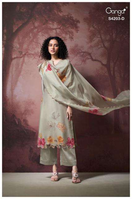 Ganga ekthara 4203 Dress material suppliers in Surat