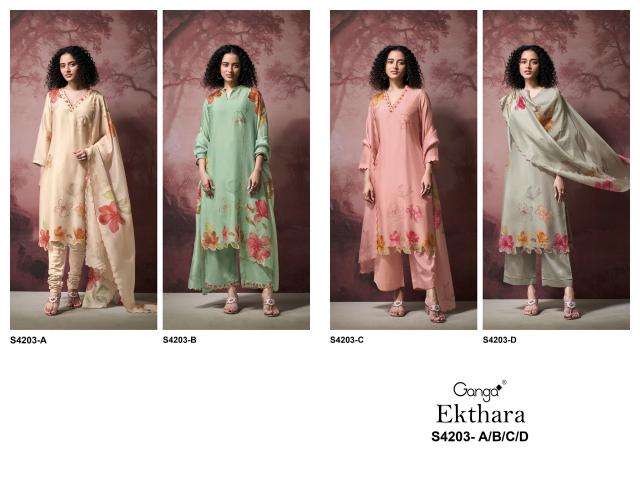 Ganga ekthara 4203 Dress material suppliers in Surat