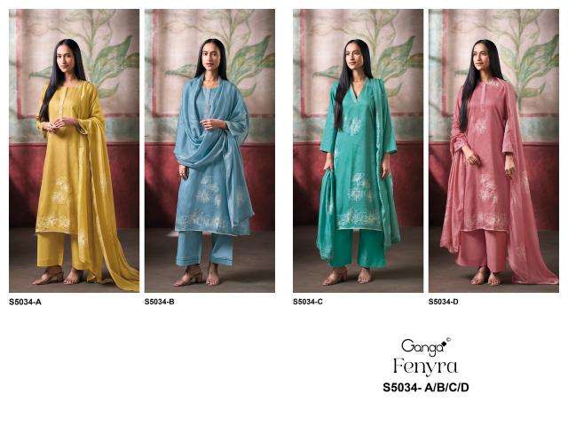 Ganga fenyra 5034 Wholesale dress materials in Surat