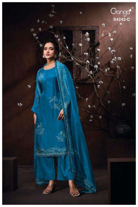 Ganga kynaa 4242 Wholesale dress materials in Bhavnagar