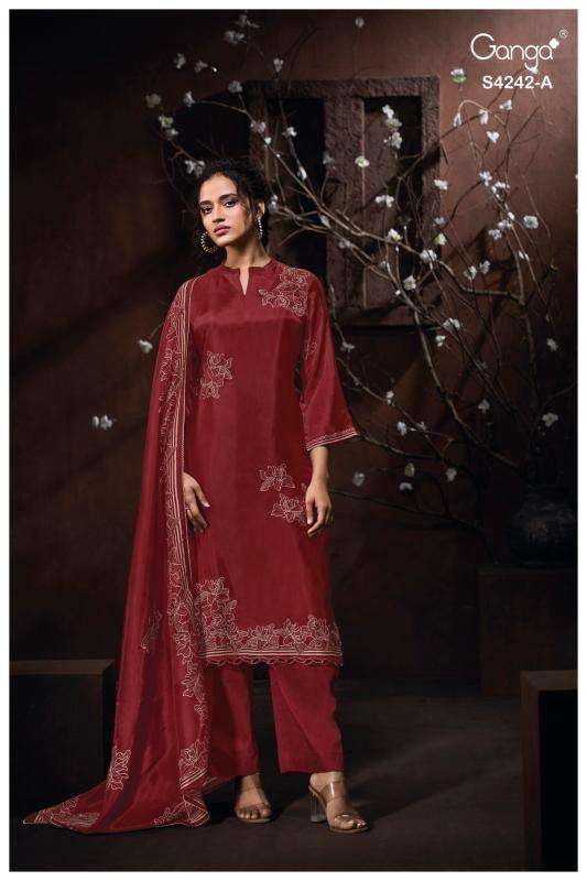 Ganga kynaa 4242 Wholesale dress materials in Bhavnagar