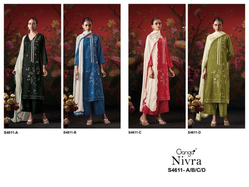 Ganga nivra 4611 Surat wholesale dress materials