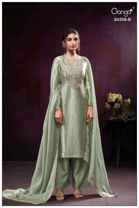 Ganga tveya 4356 gandhi market dress material
