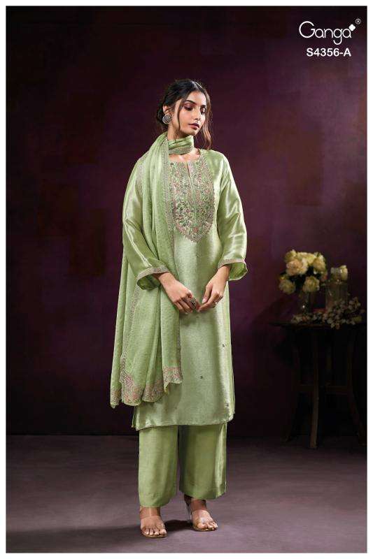 Ganga tveya 4356 gandhi market dress material