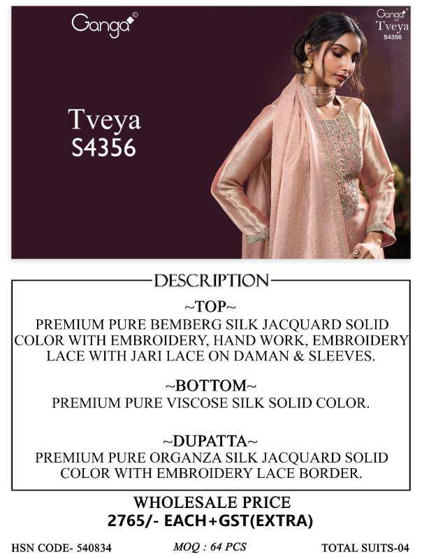 Ganga tveya 4356 gandhi market dress material