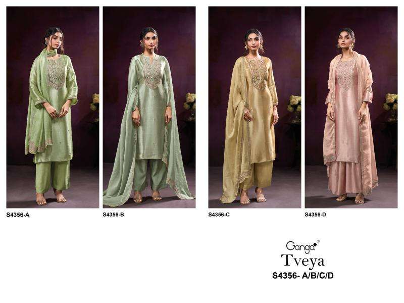 Ganga tveya 4356 gandhi market dress material