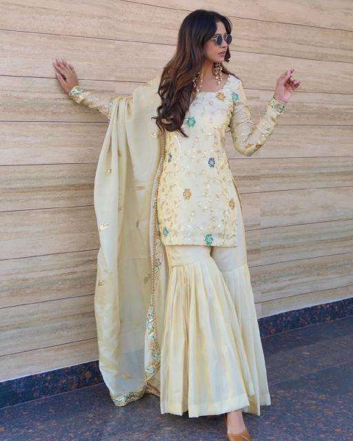 Jaipuri sharara Chiffon kurti wholesale market in Surat