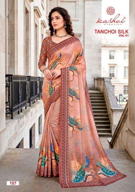 Kashvi tanchoi silk vol 1 Cheap saree market in Ahmedabad