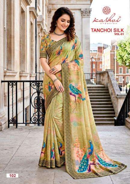 Kashvi tanchoi silk vol 1 Cheap saree market in Ahmedabad