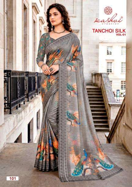 Kashvi tanchoi silk vol 1 Cheap saree market in Ahmedabad