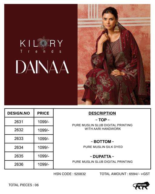 Kilory dainaa Surat wholesale designer sarees