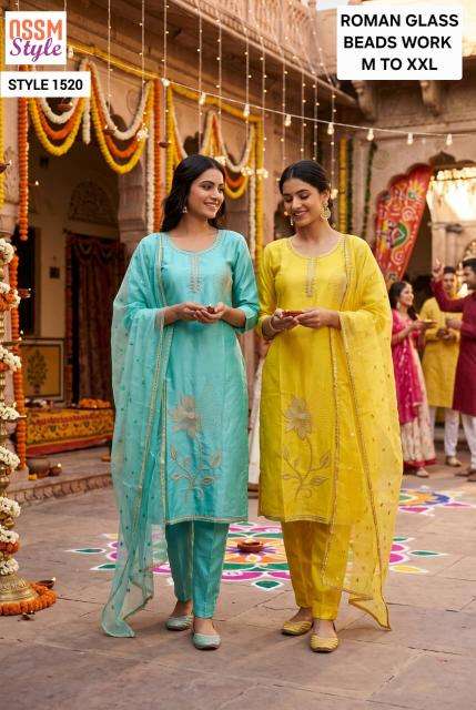Ossm style 1520 Embroidered kurtis wholesale in Ahmedabad