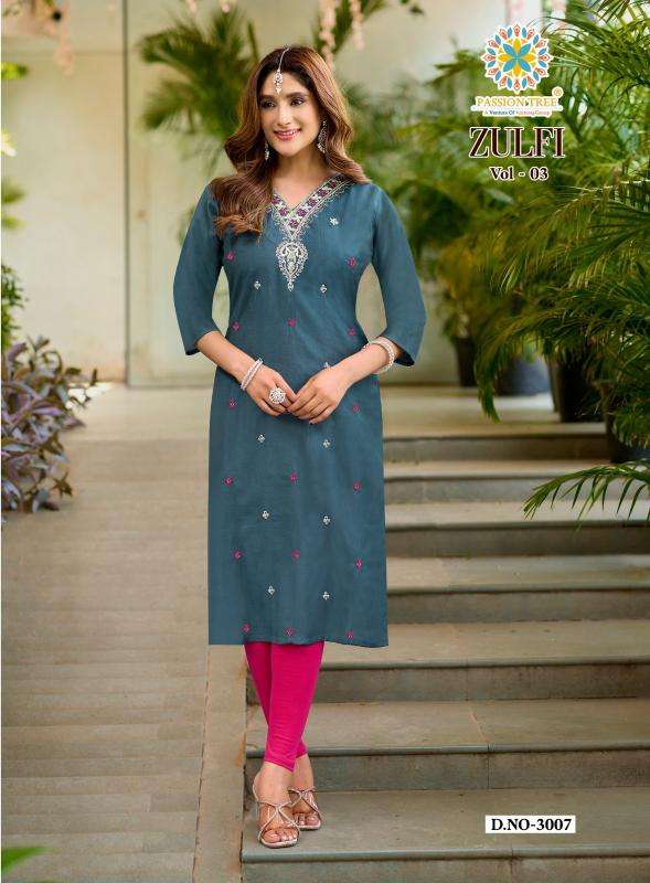 Passion tree zulfi vol 3 Kurti manufacturers in Rajkot