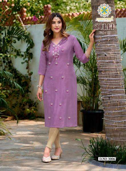 Passion tree zulfi vol 3 Kurti manufacturers in Rajkot