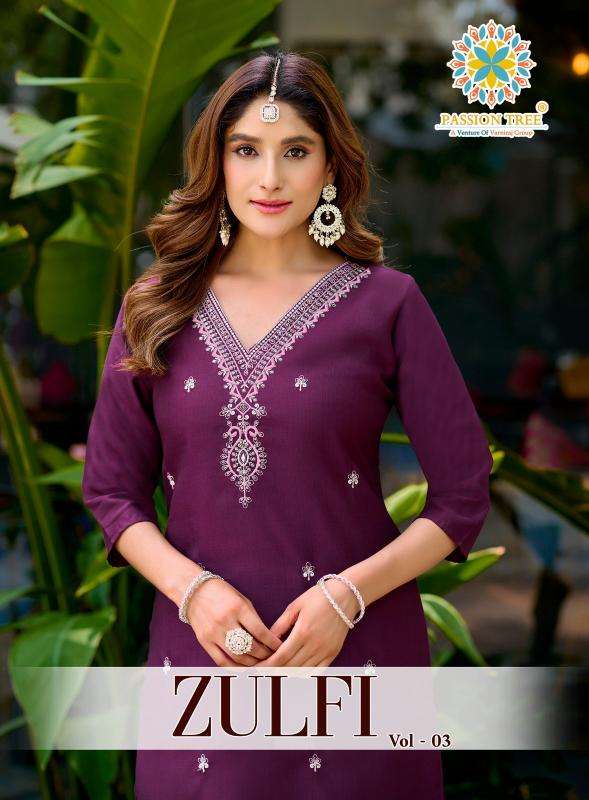 Passion tree zulfi vol 3 Kurti manufacturers in Rajkot
