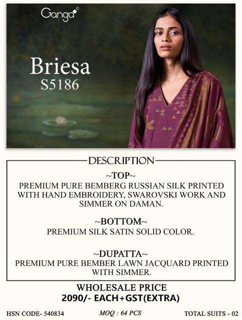 Ganga briesa 5186 Wholesale dress material distributors in Mehsana