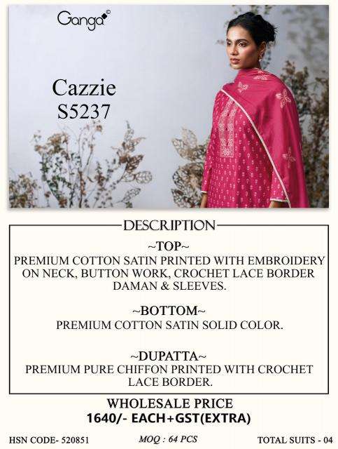 Ganga cazzie 5237  Wholesale clothing market