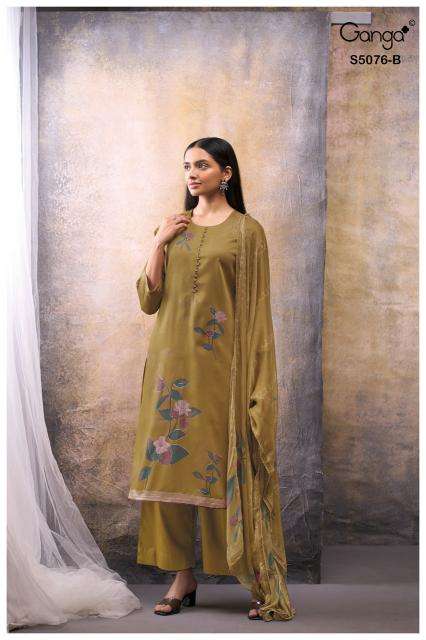 Ganga evelia 5076 Dress material suppliers in Junagadh